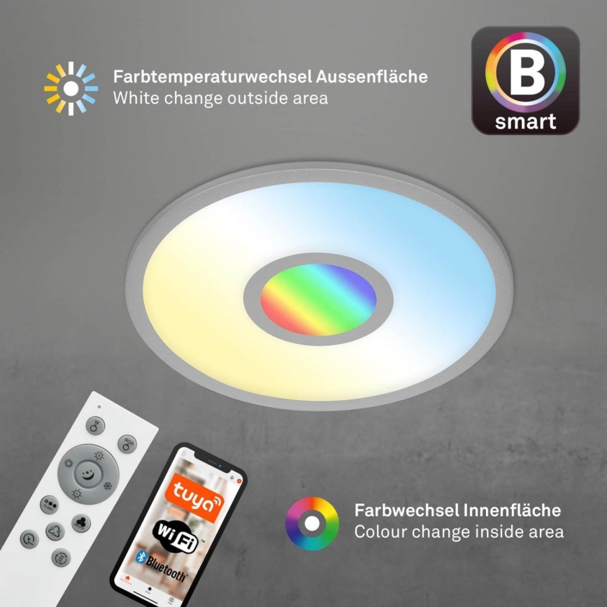 Brilo - LED RGB Stmievateľné stropné svietidlo CENTRO LED/24W/230V 2700-6500K Wi-Fi Tuya + diaľkové ovládanie