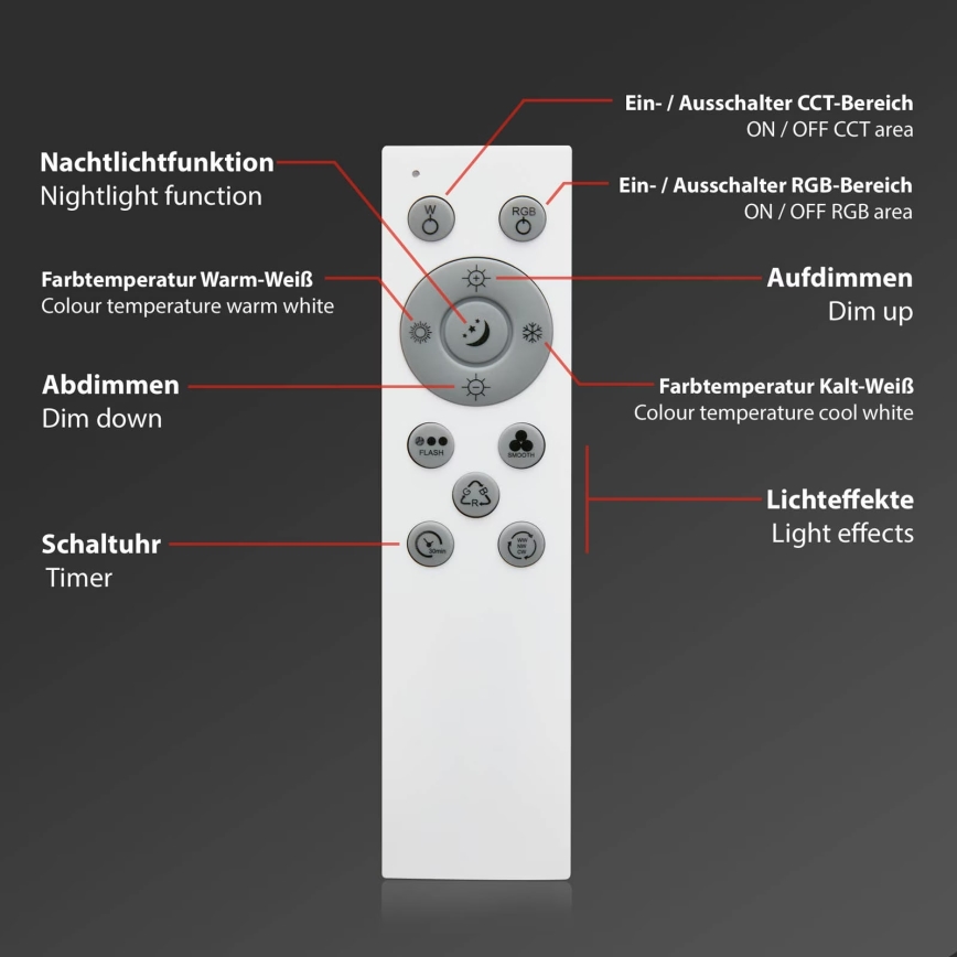Brilo - LED RGB Stmievateľné stropné svietidlo CENTRO LED/24W/230V 2700-6500K Wi-Fi Tuya + diaľkové ovládanie