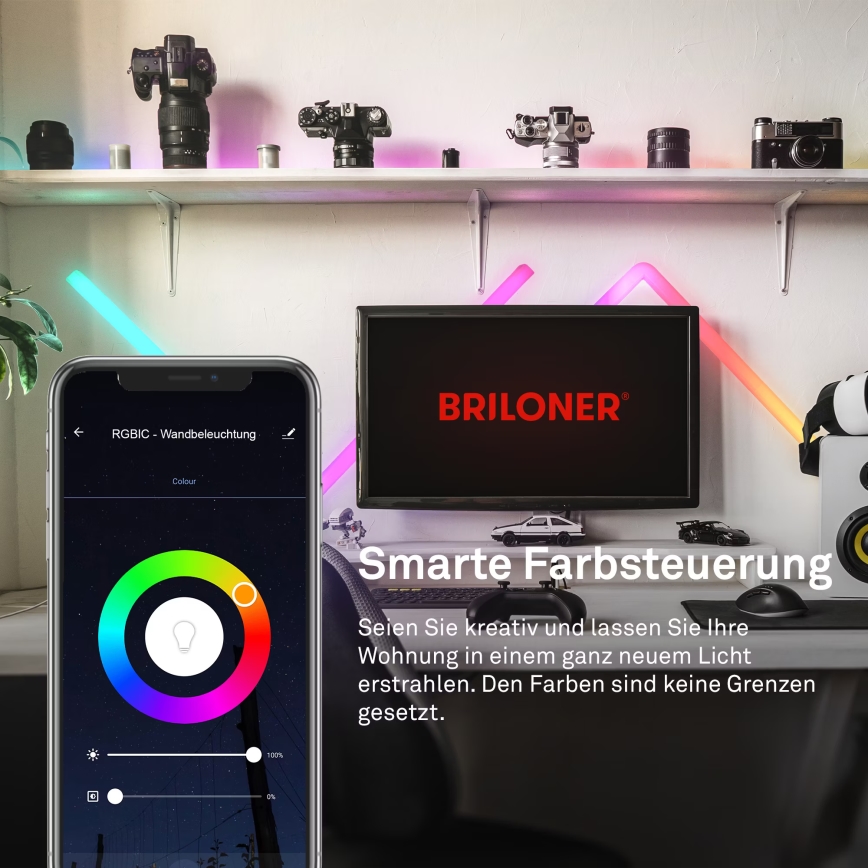 Brilo - LED RGBIC Stmievateľná svetelná lišta Smart LED/24W/230V Wi-Fi Tuya