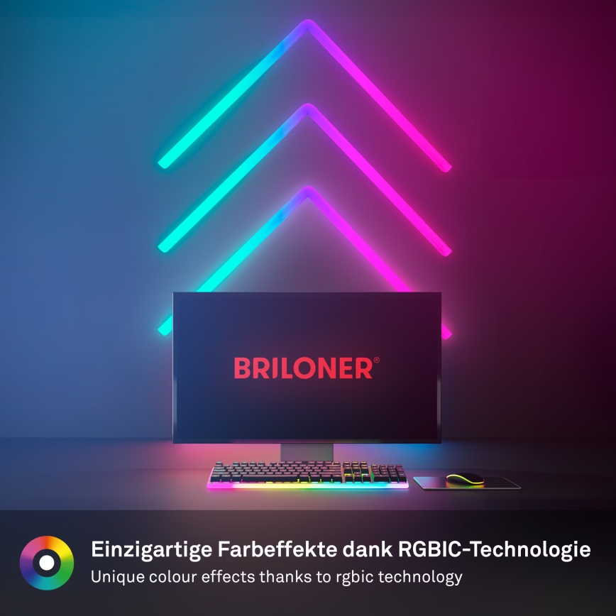 Brilo - LED RGBIC Stmievateľná svetelná lišta Smart LED/24W/230V Wi-Fi Tuya