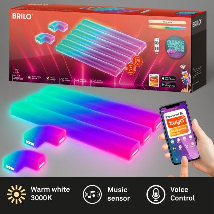 Brilo - LED RGBIC Stmievateľná svetelná lišta Smart LED/24W/230V Wi-Fi Tuya