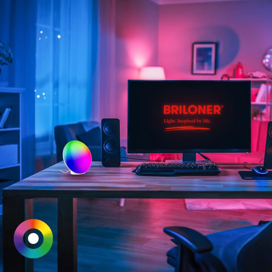 Brilo - LED RGBIC stmievateľná stolová lampa TARA LED/6W/230V 3000-6500K biela + diaľkové ovládanie