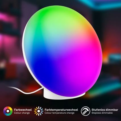 Brilo - LED RGBIC stmievateľná stolová lampa TARA LED/6W/230V 3000-6500K biela + diaľkové ovládanie