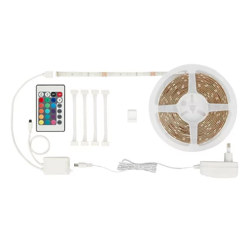 Brilo - LED RGBW Stmievateľný pásik 6,5m LED/22W/230V + diaľkové ovládanie