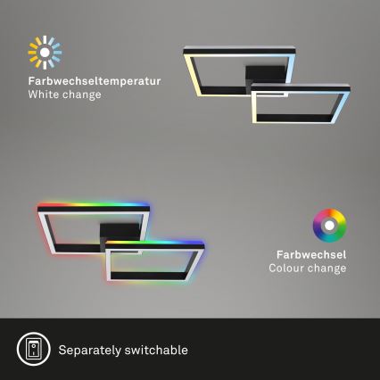 Brilo - LED RGBW Stmievateľný prisadený luster FRAME 2xLED/17W/230V 2700-6500K + diaľkové ovládanie