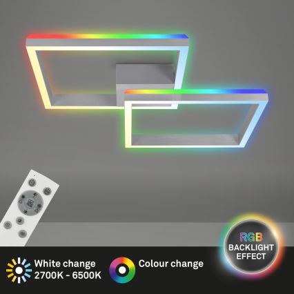Brilo - LED RGBW Stmievateľný prisadený luster FRAME 2xLED/17W/230V 2700-6500K + diaľkové ovládanie