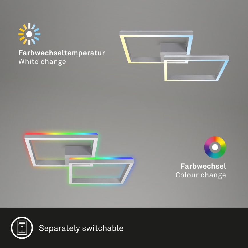 Brilo - LED RGBW Stmievateľný prisadený luster FRAME 2xLED/17W/230V 2700-6500K + diaľkové ovládanie