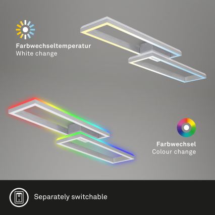 Brilo - LED RGBW Stmievateľný prisadený luster FRAME 2xLED/21W/230V 2700-6500K + diaľkové ovládanie