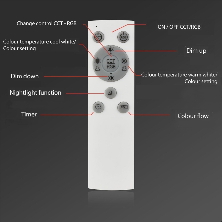 Brilo - LED RGBW Stmievateľný prisadený luster FRAME LED/18W/230V 2700-6500K + diaľkové ovládanie