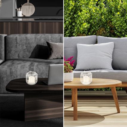 Brilo - LED Stmievateľná nabíjacia vonkajšia stolná lampa LED/2W/5V IP44 biela
