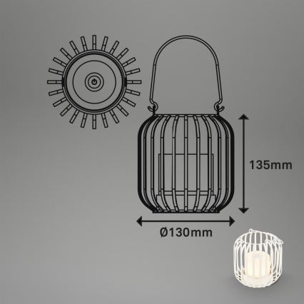 Brilo - LED Stmievateľná nabíjacia vonkajšia stolná lampa LED/2W/5V IP44 biela