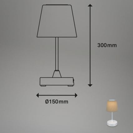 Brilo - LED Stmievateľná nabíjacia vonkajšia stolná lampa LED/3W/5V IP44 strieborná/béžová