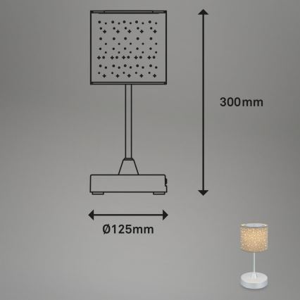 Brilo - LED Stmievateľná nabíjacia vonkajšia stolná lampa LOLE LED/3W/5V 2000mAh IP44 strieborná/béžová