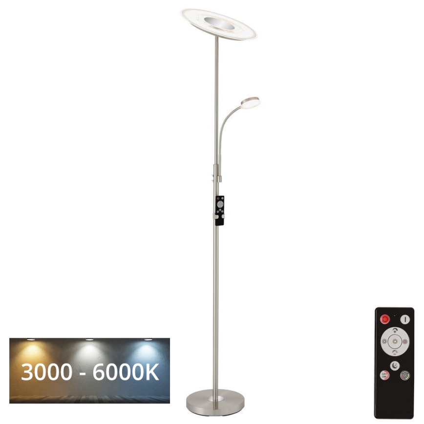 Brilo - LED Stmievateľná stojacia lampa LED/29,5W/230V + LED/3,5W 3000-6000K + diaľkové ovládanie