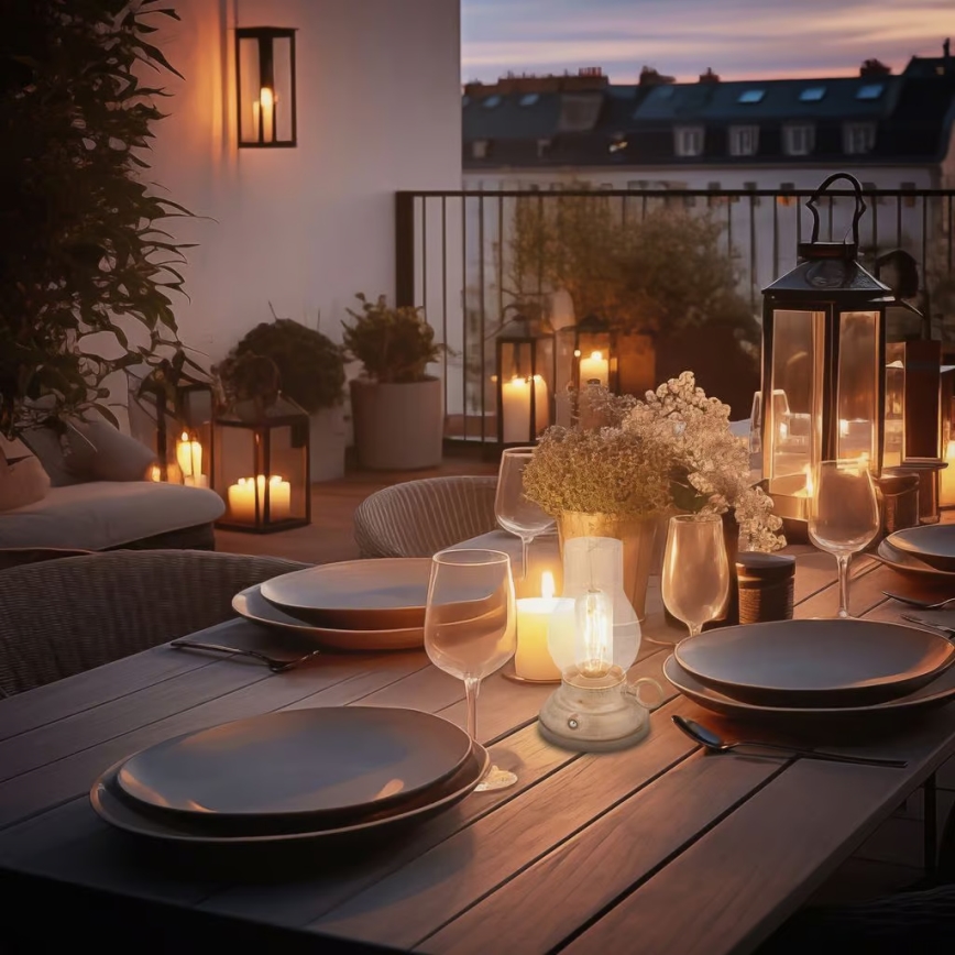 Brilo - LED stmievateľná vonkajšia nabíjateľná stolová lampa KANEA LED/1,5W/5V IP44 1200 mAh béžová