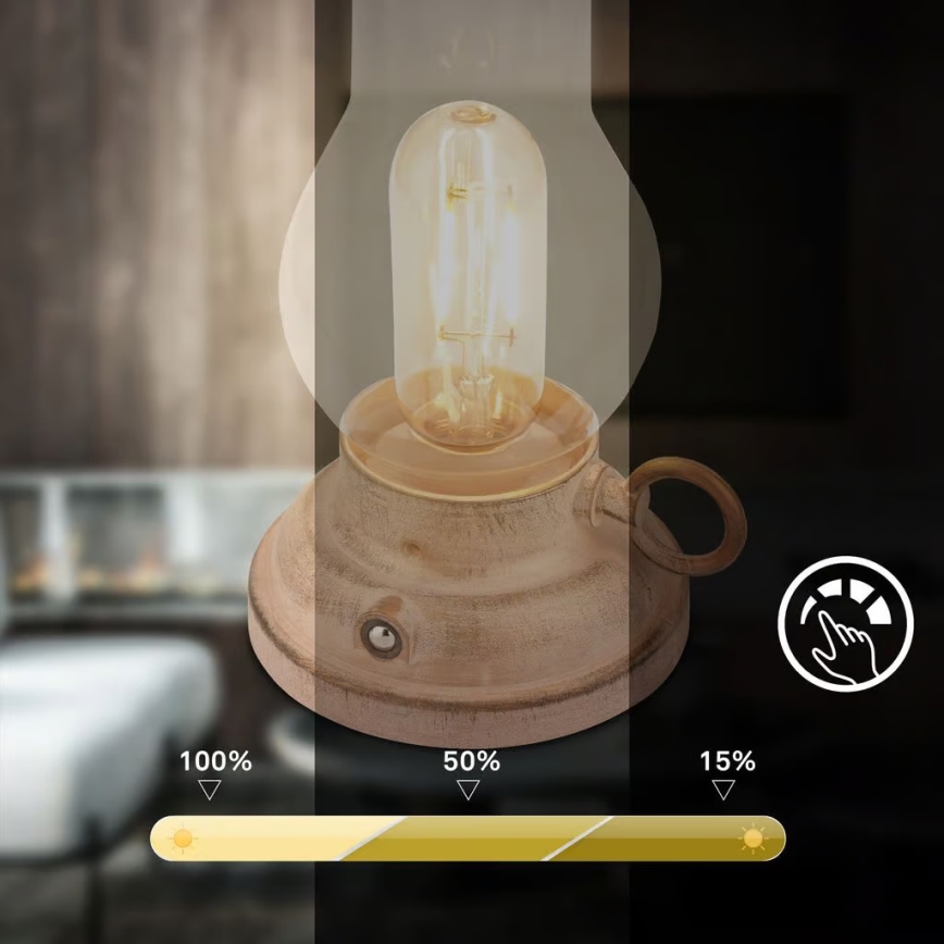 Brilo - LED stmievateľná vonkajšia nabíjateľná stolová lampa KANEA LED/1,5W/5V IP44 1200 mAh béžová