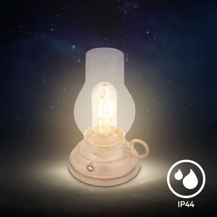 Brilo - LED stmievateľná vonkajšia nabíjateľná stolová lampa KANEA LED/1,5W/5V IP44 1200 mAh béžová