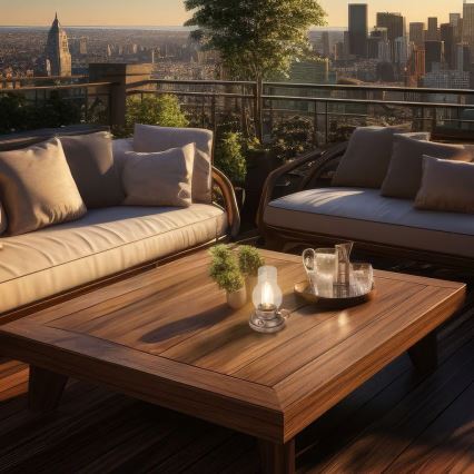 Brilo - LED Stmievateľná vonkajšia nabíjacia stolová lampa KANEA LED/1,5W/5V IP44 1200 mAh bronzová