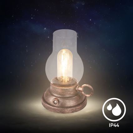 Brilo - LED Stmievateľná vonkajšia nabíjacia stolová lampa KANEA LED/1,5W/5V IP44 1200 mAh bronzová