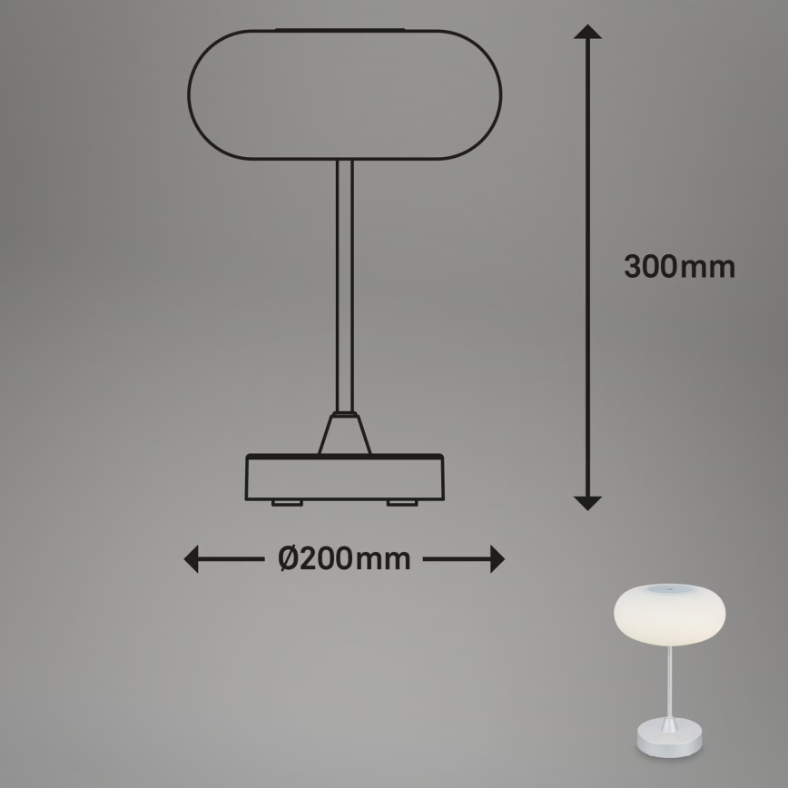 Brilo - LED Stmievateľná vonkajšia nabíjateľná stolná lampa OLANA LED/3W/5V 3300K IP44