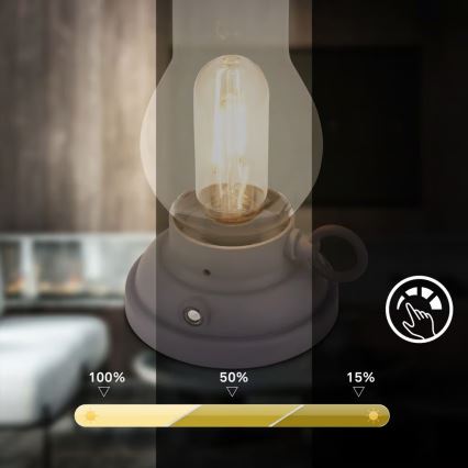 Brilo - LED stmievateľná vonkajšia nabíjacia stolová lampa KANEA LED/1,5W/5V IP44 1200 mAh antracit