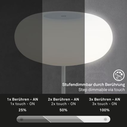 Brilo - LED stmievateľná vonkajšia nabíjateľná stolová lampa OLANA LED/3W/5V 3300K IP44 2000 mAh