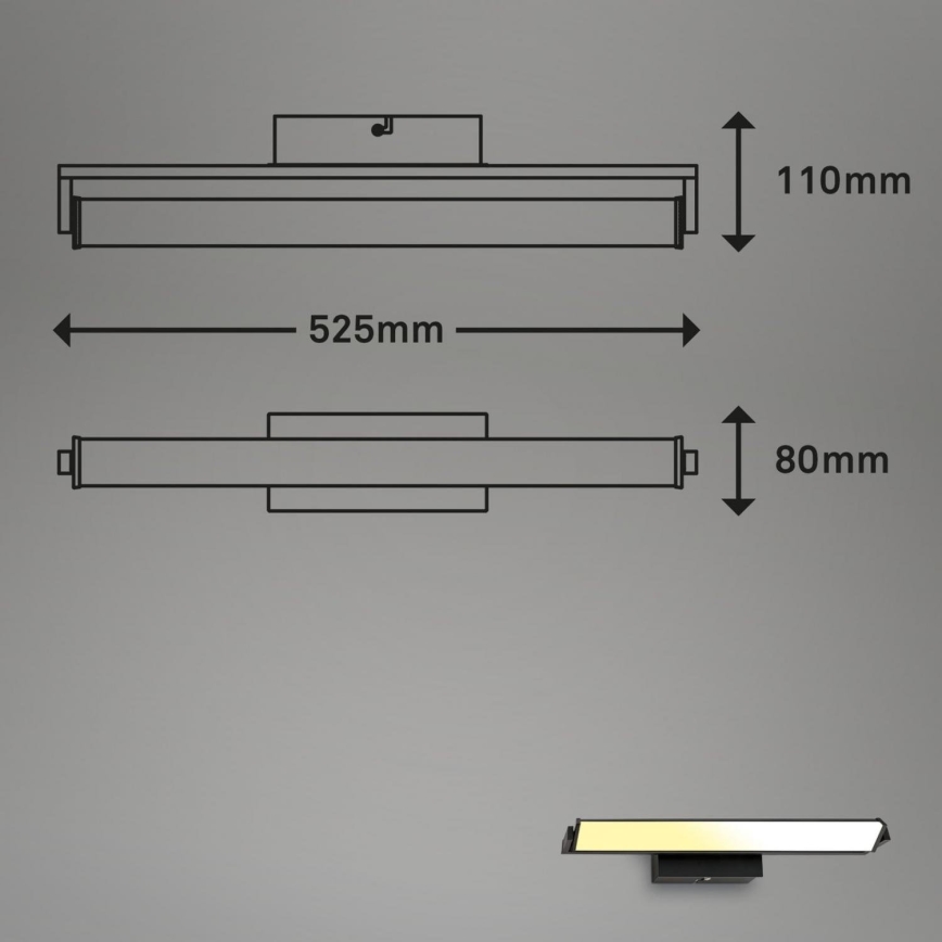 Brilo - LED Stmievateľné nástenné svietidlo LED/18W/230V 2700-4000K čierna