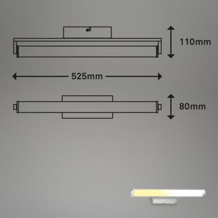 Brilo - LED Stmievateľné nástenné svietidlo LED/18W/230V 2700-4000K strieborná