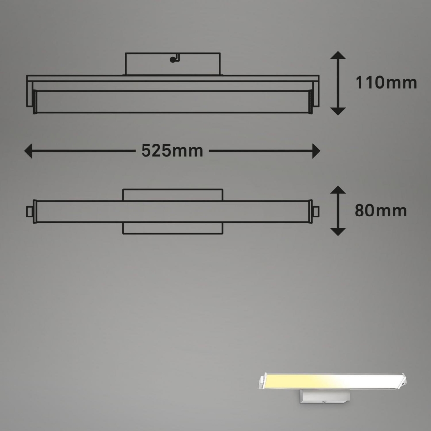Brilo - LED Stmievateľné nástenné svietidlo LED/18W/230V 2700-4000K strieborná