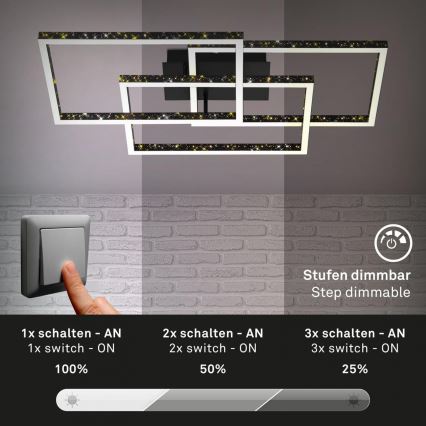 Brilo - LED Stmievateľné stropné svietidlo FRAME LED/57W/230V 3000K čierna