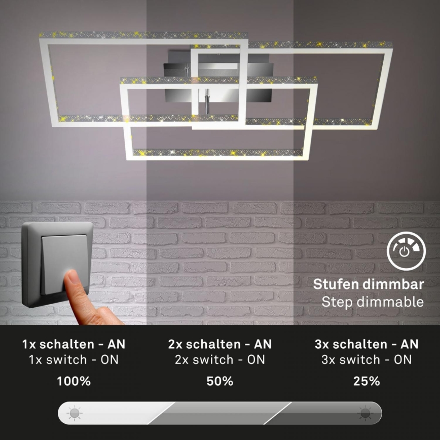 Brilo - LED Stmievateľné stropné svietidlo FRAME LED/57W/230V 3000K matný chróm