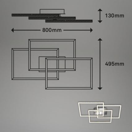 Brilo - LED Stmievateľné stropné svietidlo FRAME LED/57W/230V 3000K matný chróm
