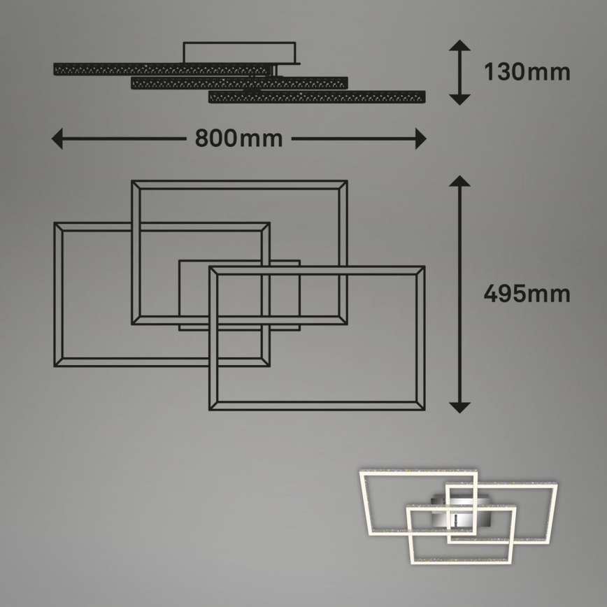 Brilo - LED Stmievateľné stropné svietidlo FRAME LED/57W/230V 3000K matný chróm