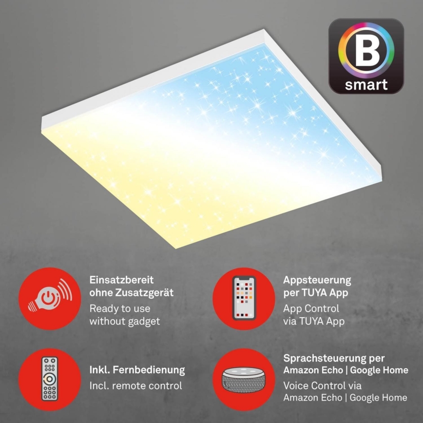 Brilo - LED Stmievateľné stropné svietidlo FRAMELESS LED/24W/230V 3000-6500K Wi-Fi Tuya + diaľkové ovládanie