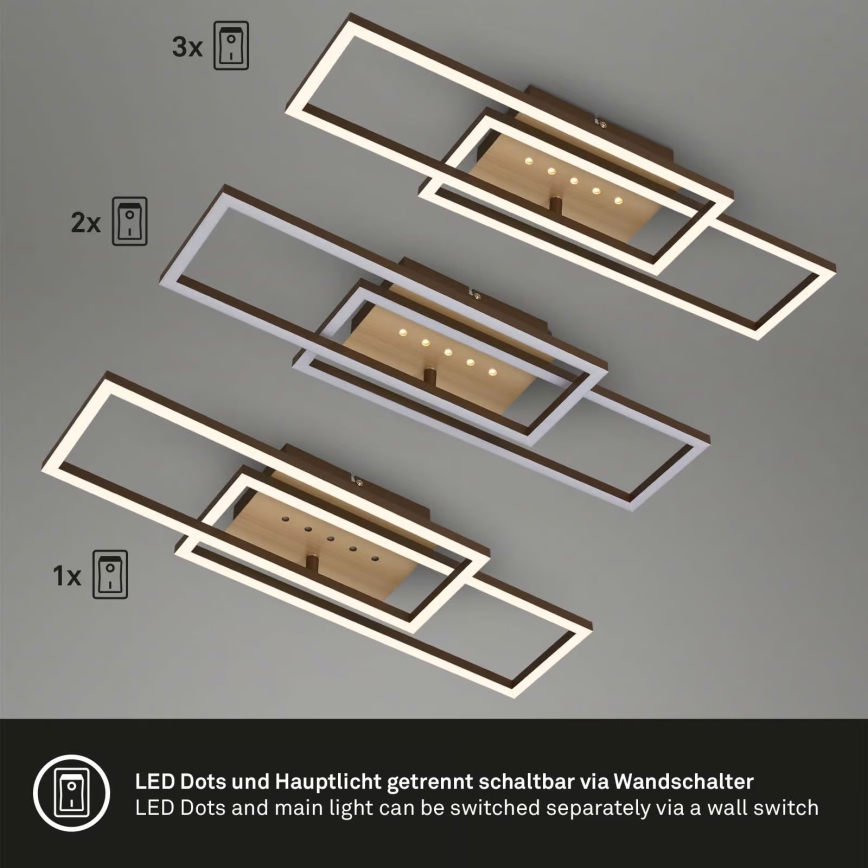 Brilo - LED Stmievateľné stropné svietidlo LED/30W/230V 3000K hnedá