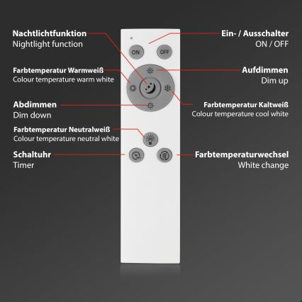 Brilo - LED Stmievateľné stropné svietidlo PIATTO LED/24W/230V 3000-6500K 100x25 cm + diaľkové ovládanie