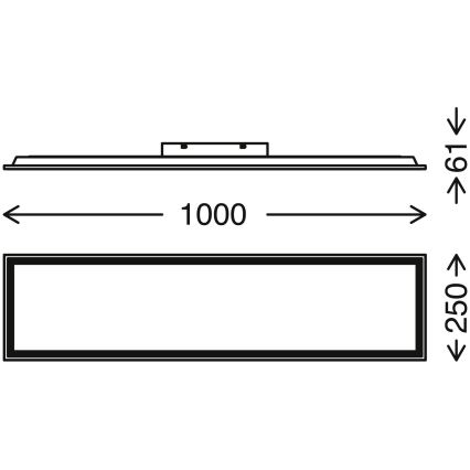 Brilo - LED Stmievateľné stropné svietidlo PIATTO LED/24W/230V 3000-6500K 100x25 cm + diaľkové ovládanie