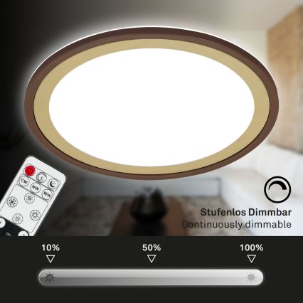 Brilo - LED Stmievateľné stropné svietidlo SLIM LED/22W/230V 2700-6500K + diaľkové ovládanie