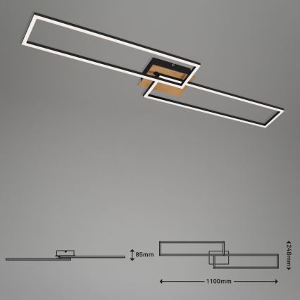 Brilo - LED Stmievateľný prisadený luster FRAME 2xLED/20W/230V 2700-5000K + diaľkové ovládanie