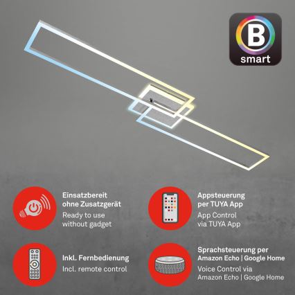 Brilo - LED Stmievateľný prisadený luster FRAME 2xLED/20W/230V 2700-6500K Wi-Fi Tuya + diaľkové ovládanie