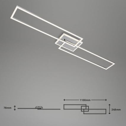 Brilo - LED Stmievateľný prisadený luster FRAME 2xLED/20W/230V 2700-6500K Wi-Fi Tuya + diaľkové ovládanie