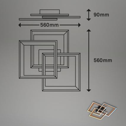 Brilo - LED Stmievateľný prisadený luster FRAME LED/45W/230V 2700-6500K + diaľkové ovládanie