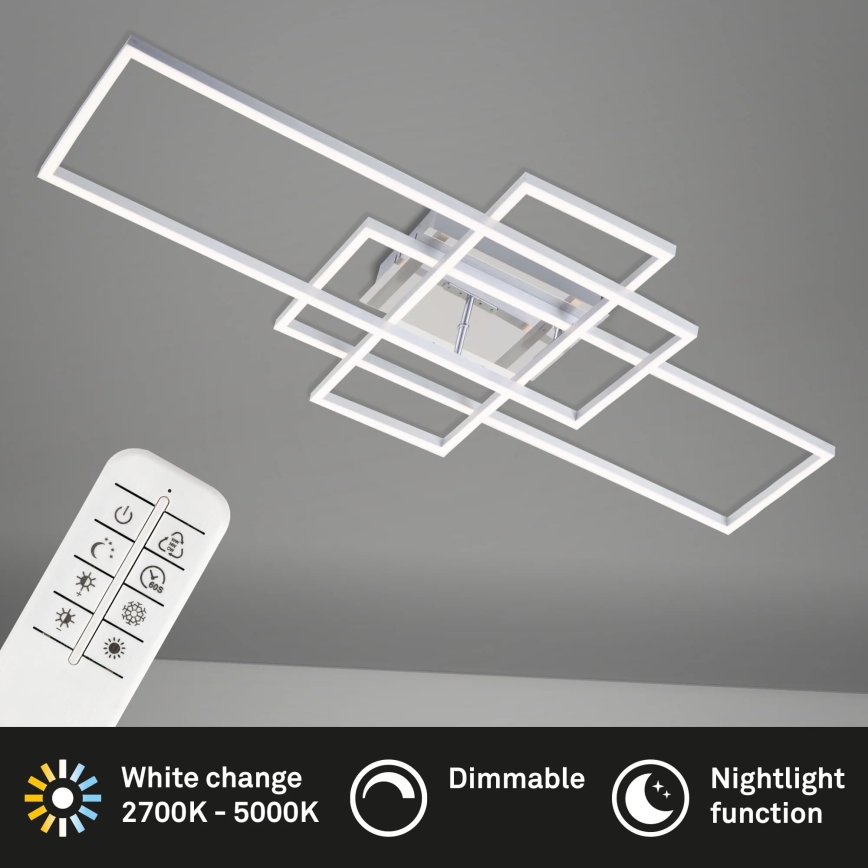 Brilo - LED Stmievateľný prisadený luster FRAME LED/51W/230V 2700-5000K matný chróm + diaľkové ovládanie