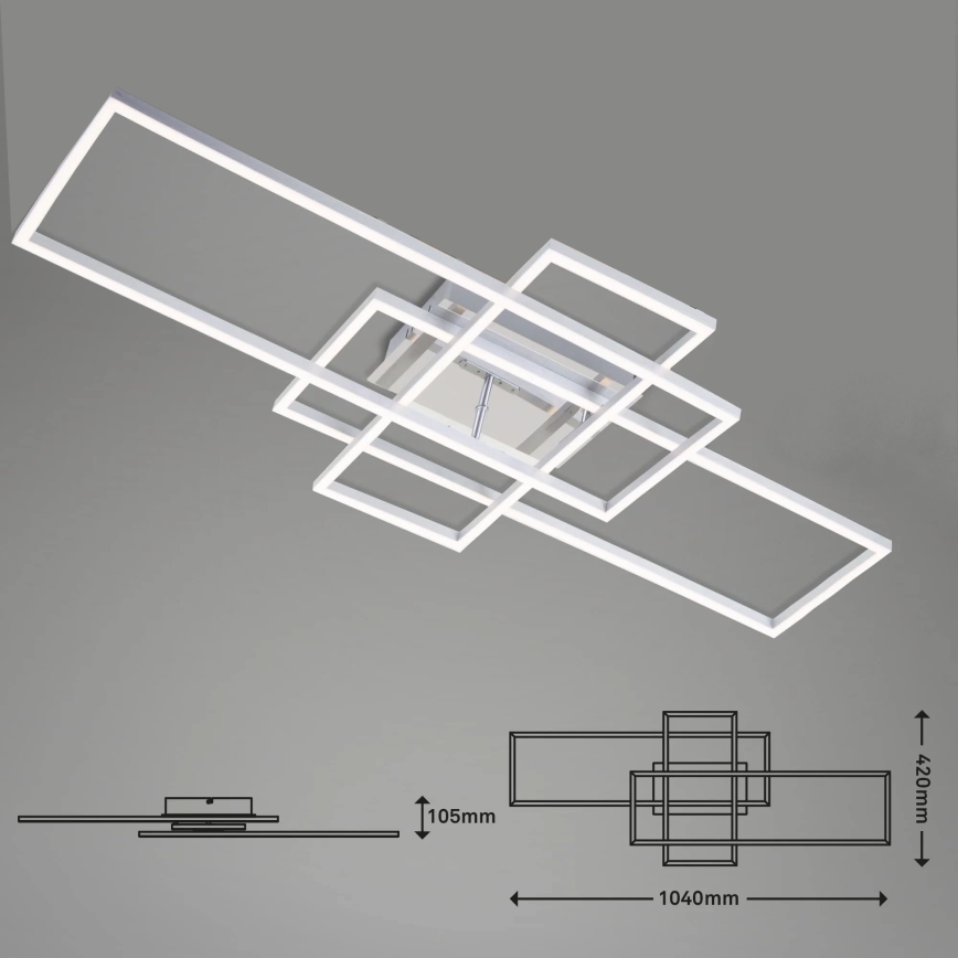 Brilo - LED Stmievateľný prisadený luster FRAME LED/51W/230V 2700-5000K matný chróm + diaľkové ovládanie