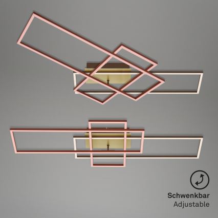 Brilo - LED Stmievateľný prisadený luster FRAME LED/51W/230V 2700-5000K hnedá/zlatá + diaľkové ovládanie