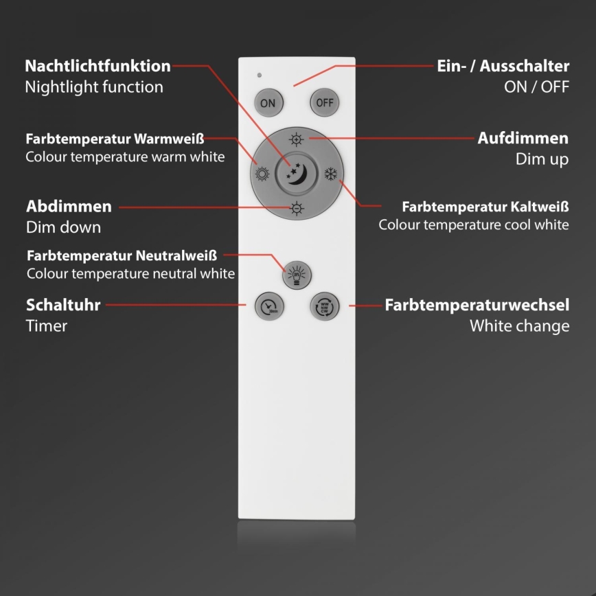 Brilo - LED Stmievateľný prisadený panel LED/24,5W/230V 3000-6500K + diaľkové ovládanie