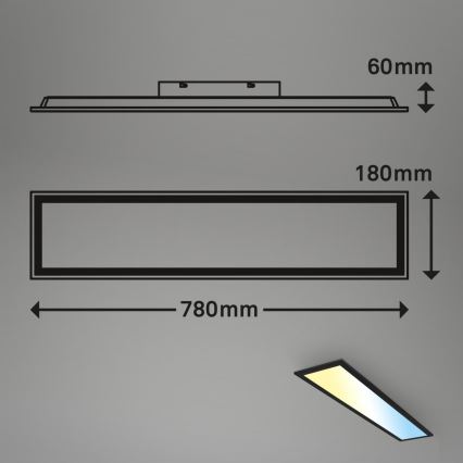 Brilo - LED Stmievateľný prisadený panel LED/24,5W/230V 3000-6500K + diaľkové ovládanie