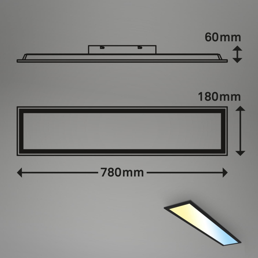 Brilo - LED Stmievateľný prisadený panel LED/24,5W/230V 3000-6500K + diaľkové ovládanie