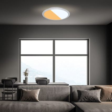 Brilo - LED kúpeľňové stropné svietidlo CTS LED/21W/230V 3000/4000K IP44, priemer 37 cm, matný chróm