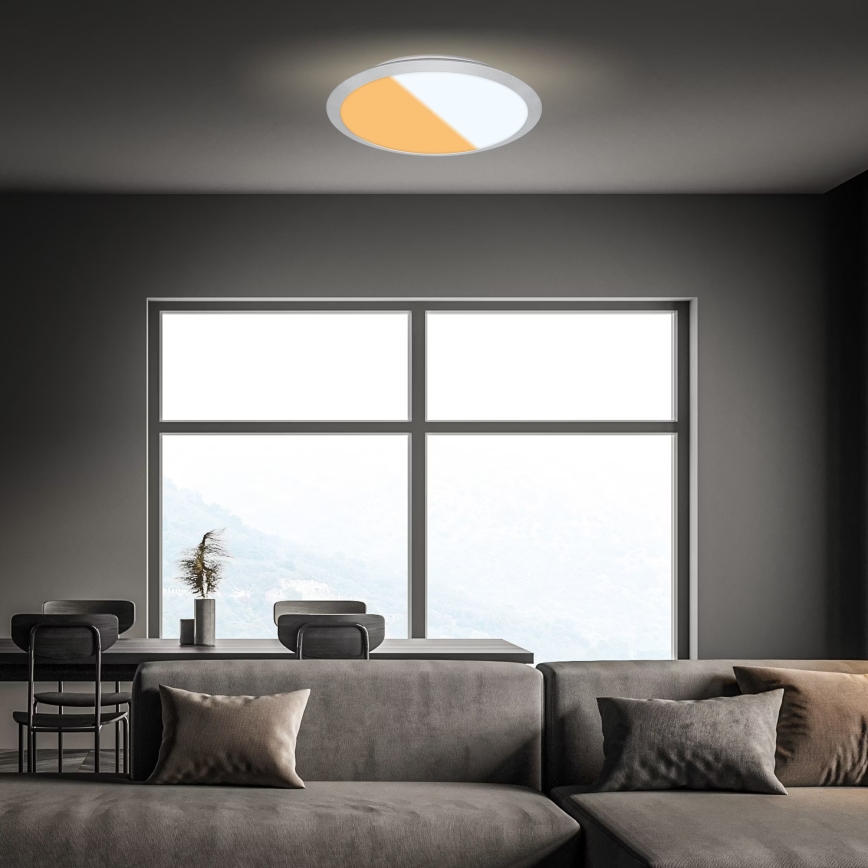 Brilo - LED kúpeľňové stropné svietidlo CTS LED/21W/230V 3000/4000K IP44, priemer 37 cm, matný chróm